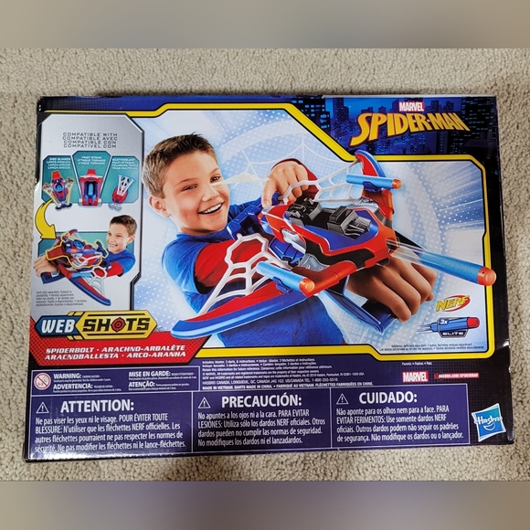 Spider-Man Web Shots Spiderbolt Nerf Powered Blaster Toy for Kids Ages 5 & Up - Picture 2 of 2